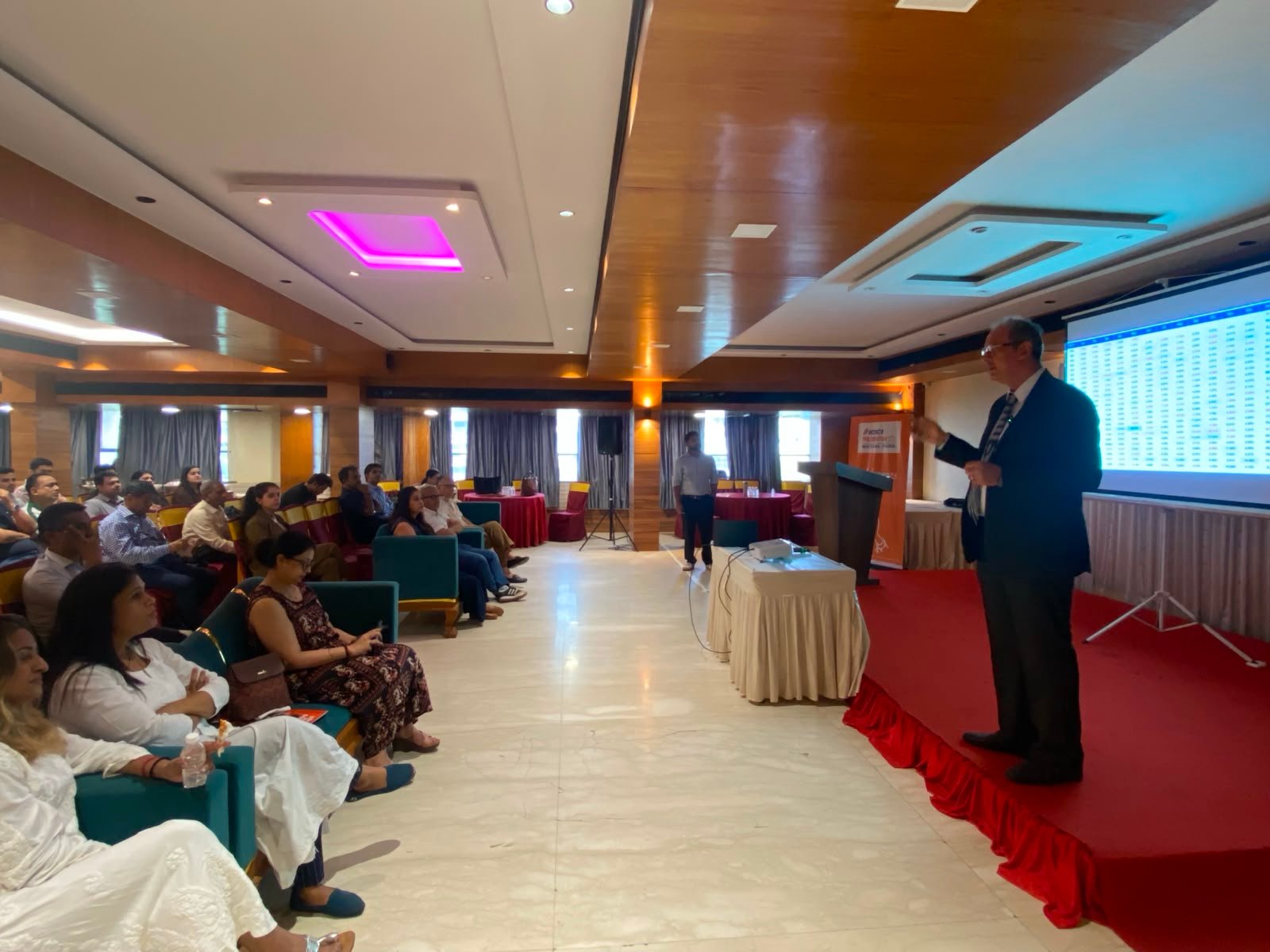Amit Trivedi presenting at an ICICI Prudential Mutual Fund investor session
